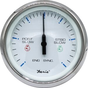 Faria 4 Chesapeake SS White Engine Synchronizer - Dual Gas & Var Ratio Alt Diesel