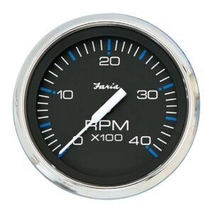 Faria Chesapeake Black 4 Tachometer - 4000 RPM (Diesel)