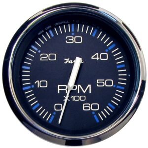 Faria Chesapeake Black 4 Tachometer - 6000 RPM (Gas) (Inboard & I/O)