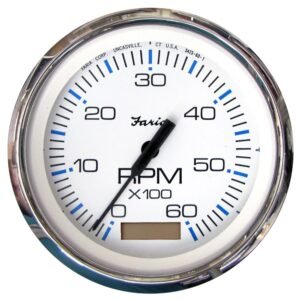 Faria Chesapeake White SS 4 Tachometer w/Hourmeter - 6000 RPM (Gas)(Inboard)