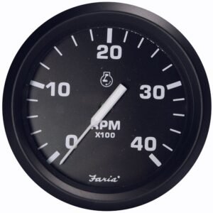 Faria Euro Black 4 Tachometer - 4000 RPM (Diesel - Magnetic Pick-Up)