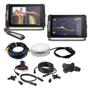 Lowrance Elite FS 12 BOAT in A BOX with Active Imaging 3-in-1 - 2 Displays, TD, GPS Antenna, Starter Kit, 25 Ethernet Cable
